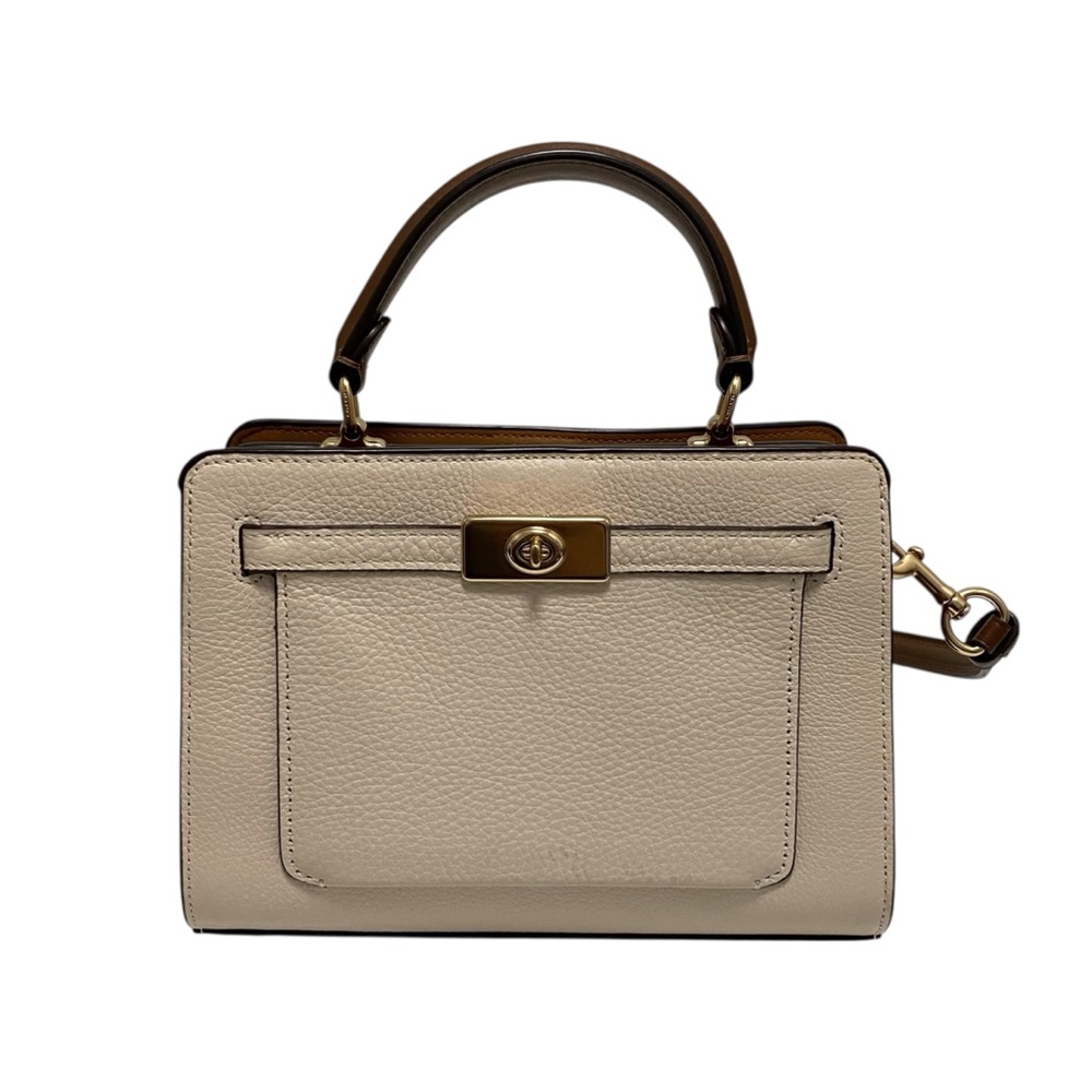 Coach Pebbled Cream Leather Crossbody Bag
